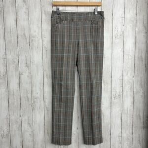 Talbots Plaid Mid Rise Pull On Stretch Pockets Slim Ankle Skinny Work Pants 6